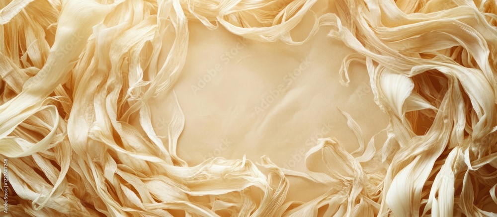 Poster delicate layers of onion skin with a soft background, ideal for creative text placement or culinary-