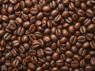 Obraz premium High quality close-up of roasted coffee beans with rich brown texture, isolated on white background. Perfect for coffee-related designs, branding and advertising.
