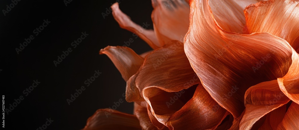 Poster textured onion skin with delicate fringes and dark background ideal for adding custom text or artist