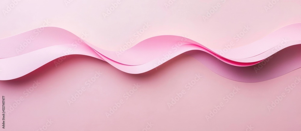 Poster elegant pink paper waves on soft background with blank space for text ideal for minimalistic design 