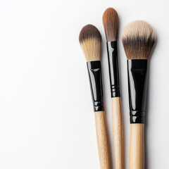 Fototapeta premium Makeup Brushes on White Background