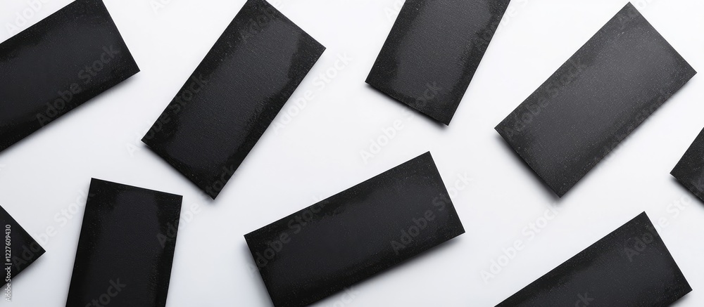 Poster black concert event tickets arranged on a white background with ample empty space for personalized t