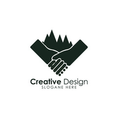 Fototapeta premium Handshake Logo. Two Hands Make a Deal. Usable for Business and Cooperation Logos. 