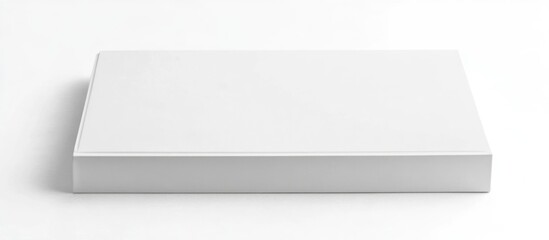 Hardcover blank book template closed on white background for design and text placement with empty space for customization and creativity