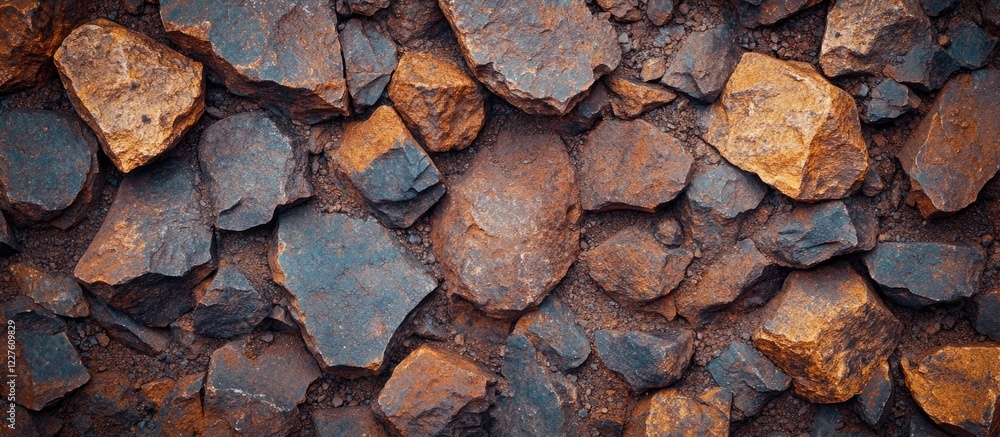 Poster rock texture background ideal for mining industry advertising and marketing material with ample copy