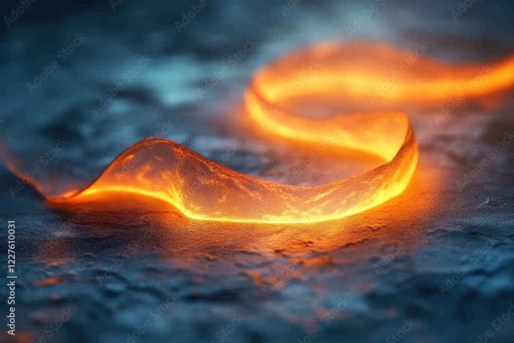 Poster unity of flame and texture in an artistic representation of glowing liquid at night