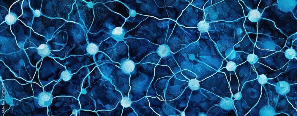 Poster a vibrant blue network of interconnected neurons illustrates the complexity of the nervous system an