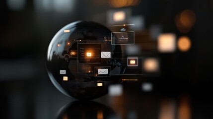 Digital innovation and global connectivity: Explore futuristic technology with interconnected networks in this captivating image of data exchange.