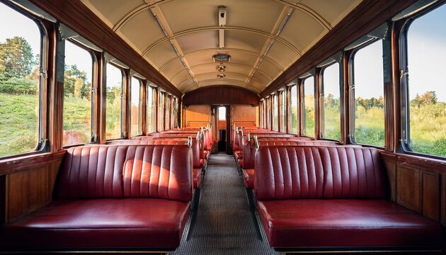 Empty Train Interior with Symmetrical Reserved Seats - Free Stock Photo ...