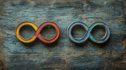 Illustration of clashing symbols of rainbow equality and cultural heritage Stock Photo with side copy space