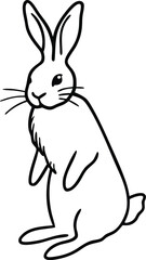 Rabbit One Line Drawing eps files,  Bunny  Line Art