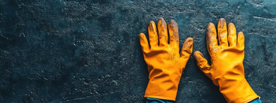 Cut-resistant gloves for hand injury prevention with empty space for text ideal for safety and industrial use promotions.