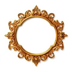 antique gold frame isolated on white background