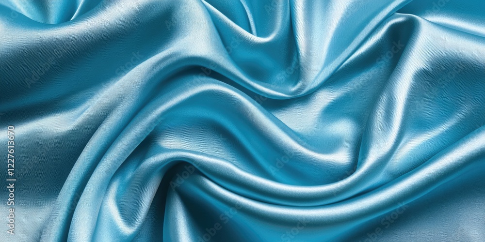 Poster elegant light blue satin fabric with smooth drapes and soft texture creating a serene atmosphere ide