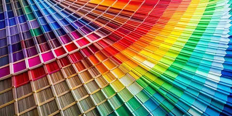 Aerial View of Vibrant Designer Color Swatch Palette Guide Chart Spectrum