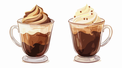 Italian Style Coffee Isolated Cartoon Vector Illustration