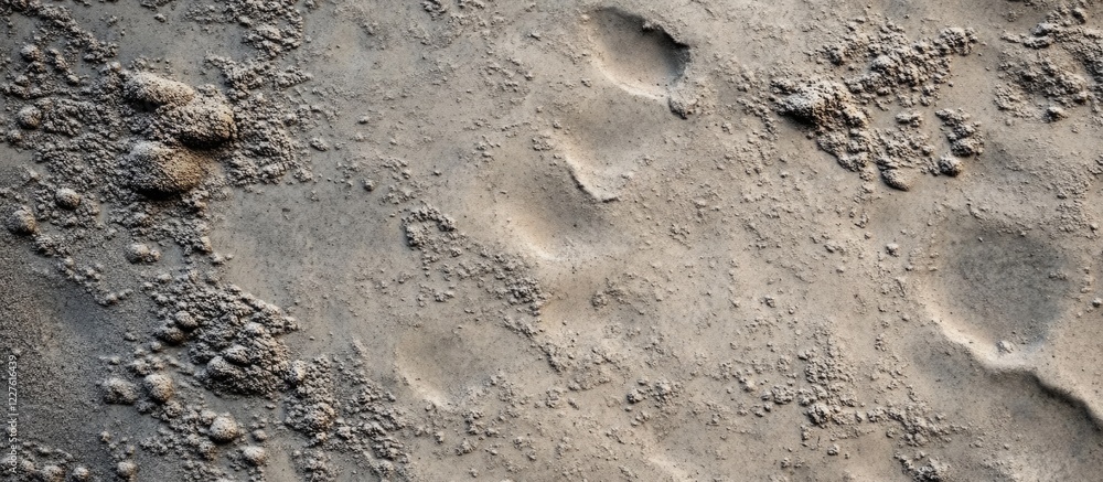 Poster grey cement surface texture with footprints and empty space for text overlay background design