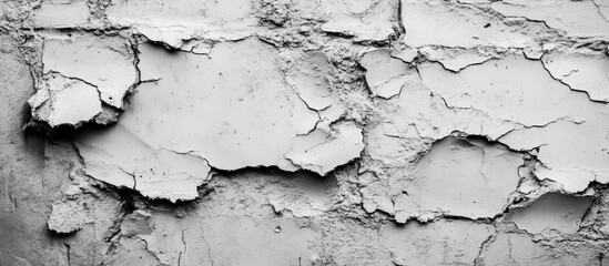 Obraz premium Cracked Grey Cement Wall Texture Ideal for Backgrounds and Copy Space
