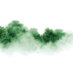 Lush Green Forest Canopy with Soft Mist Evoking Tranquility and Natural Serenity in Bright Environment