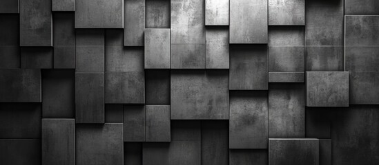 Grey Anthracite Brick Mosaic Background with Text Space for Modern Design and Stylish Decor Elements
