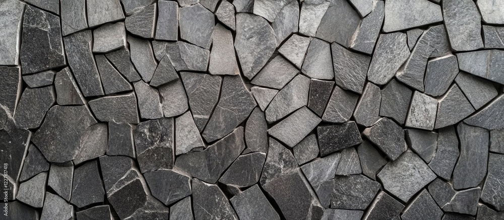 Poster grey anthracite brick mosaic texture background with blank space for text or design elements