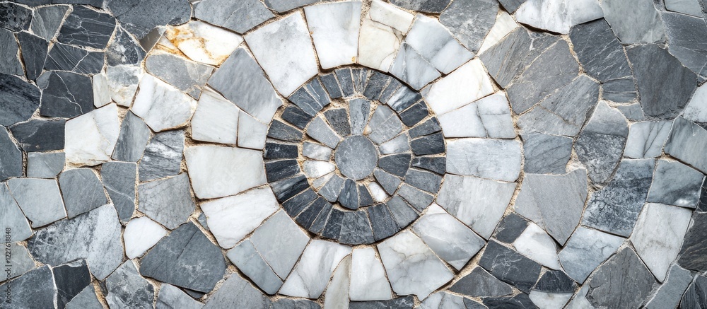 Poster vintage grey marble mosaic texture with abstract pattern and space for text or design elements