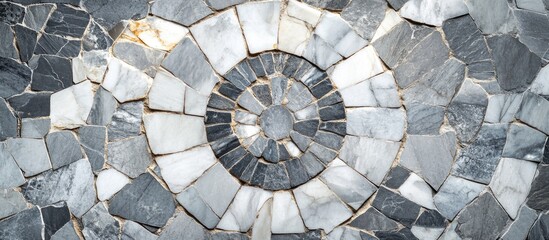 Vintage Grey Marble Mosaic Texture with Abstract Pattern and Space for Text or Design Elements