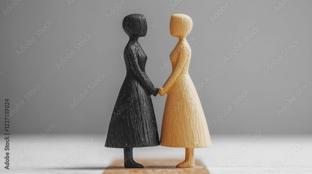Poster community debates on balancing religious values with modern marriage rights stock photo with side co