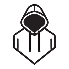 Simple Silhouette of a Hooded Jacket Line Art