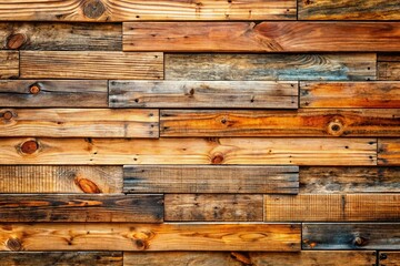 Aerial View Rustic Old Wooden Wall Horizontal Boards Unpainted