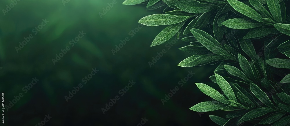 Poster lush green tree background in nature ideal for text overlay with ample copy space and high-quality n