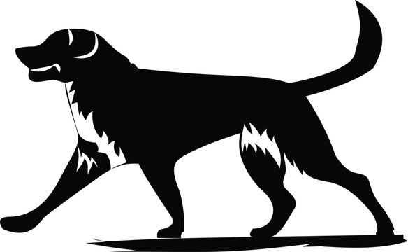 recommend clip art: Standing black dog silhouette on white background, dog vector, dog standing icon,dog silhouette vector illustration,Dogs Walking and Running Silhouettes