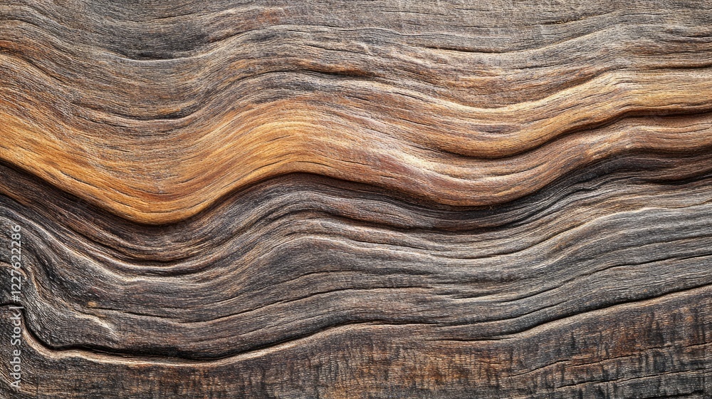 Poster natural brown wood grain with wavy patterns and textures ideal for backgrounds and design projects