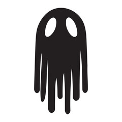 Melting Ghost Silhouette Illustration for Halloween