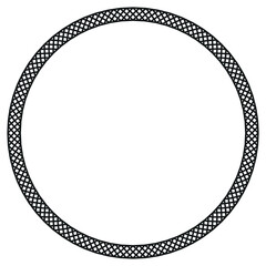 Elegant Circular Pattern, Black and White Design, Decorative Frame with Copy Space