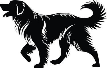 Standing black dog silhouette on white background, dog vector, dog standing icon,dog silhouette vector illustration,Dogs Walking and Running Silhouettes