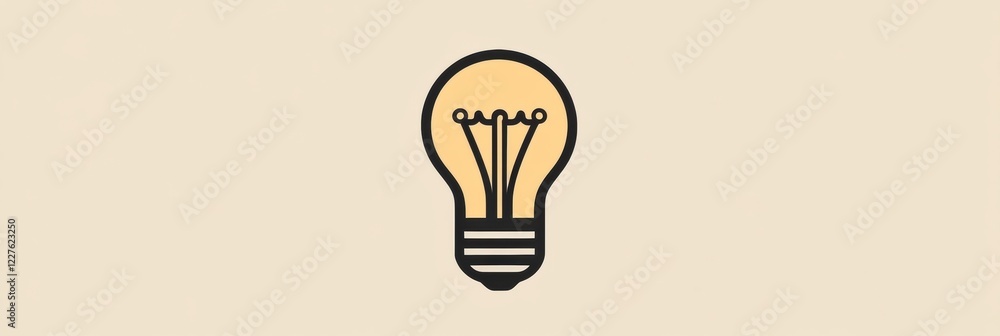 Aufkleber bright light bulb illustration with a sleek design against a neutral background showcasing innovativ