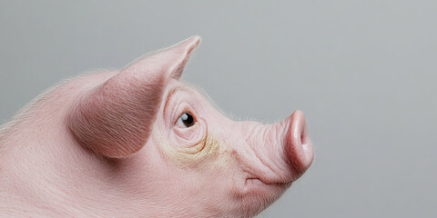 Naklejka premium Profile View of a Piglet