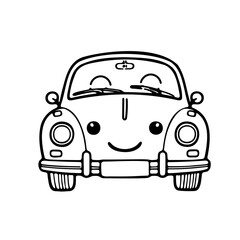 cute car illustration for coloring books
