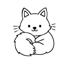 cute fox illustration for coloring books
