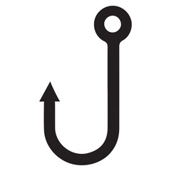 Silhouette Vector Illustration of a Simple Fishing Hook