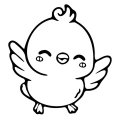 Obraz premium cute smile duck illustration for coloring books