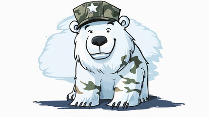 Happy Cute Polar Bear Vector Illustration for Graphic Design Projects