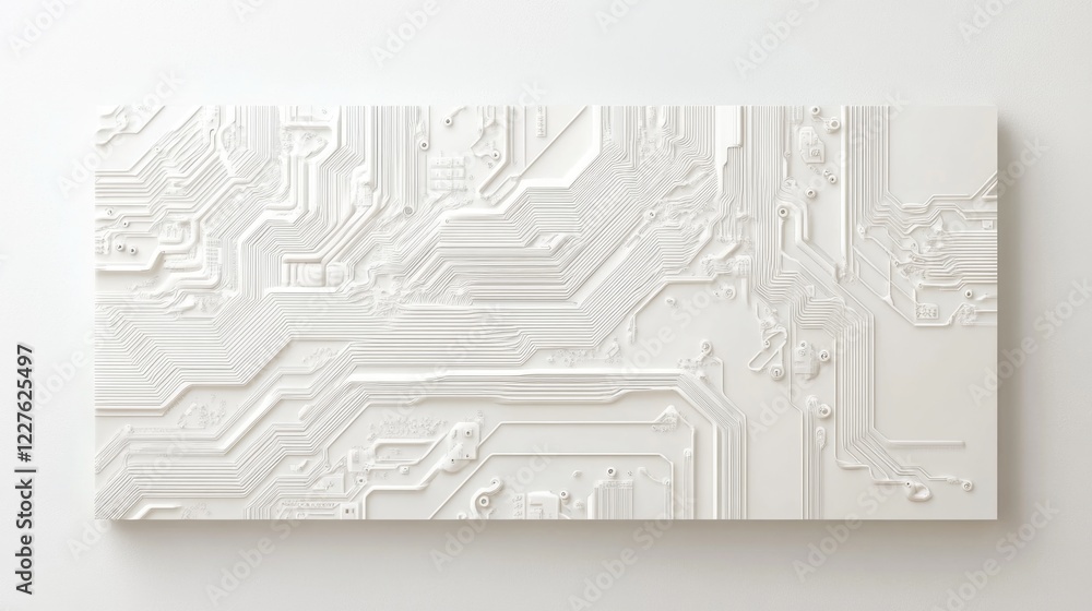Poster modern abstract circuit board texture in neutral tones ideal for technology and design backgrounds