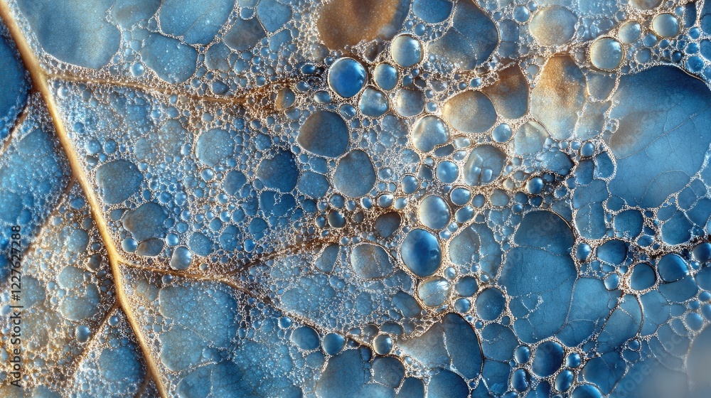 Aufkleber intricate macro shot of bubbles on leaf surface highlighting water light interaction and natural pat