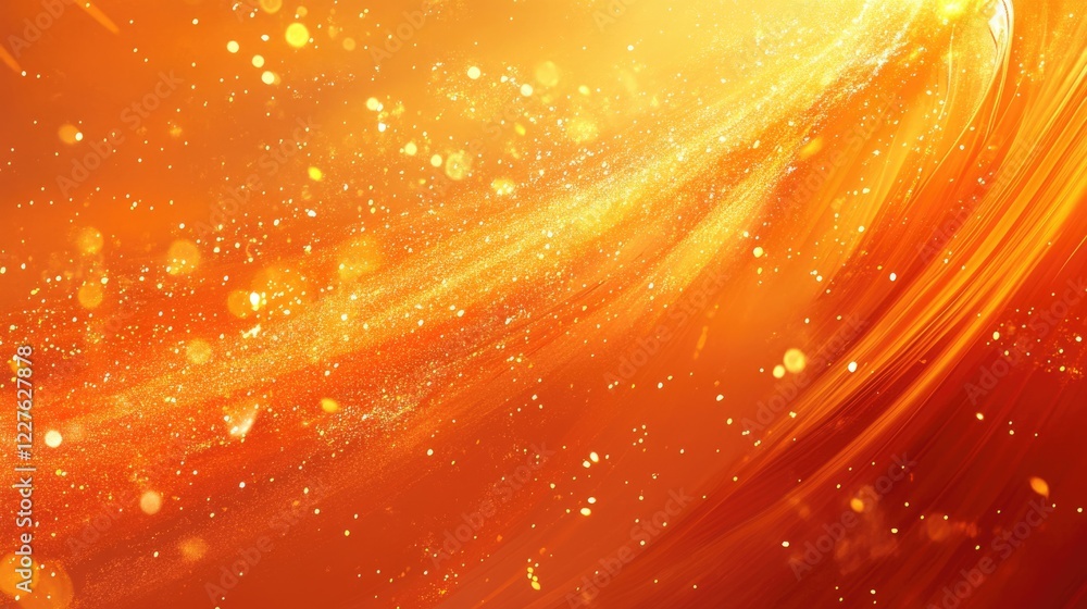 Canvas Prints vibrant abstract background with dynamic sparkles and flowing light in shades of orange and gold