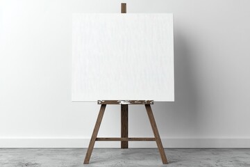 A blank canvas on an easel, ready for artistic creation.