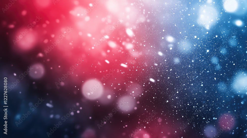 Poster abstract blurry background in red and blue with bokeh effect ideal for copy space and creative desig