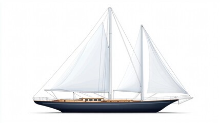 Sailboat Icon Vector Illustration on White Background for Nautical Design Projects