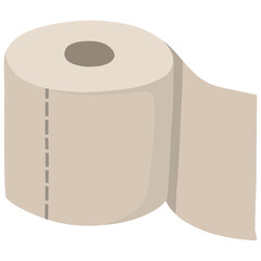 Hand drawn toilet paper cartoon illustration 
